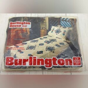 Vintage Burlington Tribal Native Aztec Fitted Full Sheet Bedding Home New